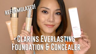 Reformulated Clarins Everlasting Foundation and New Everlasting Concealer Review Weartest 105N [upl. by Lyndes]