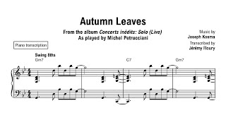 Michel Petrucciani  Autumn Leaves transcription [upl. by Roderica]