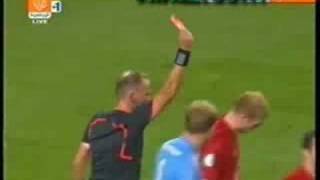 Scholes handball volleyballshot  Red card [upl. by Iznyl]