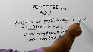 REMITTEE tamil meaningsasikumar [upl. by Leavy683]