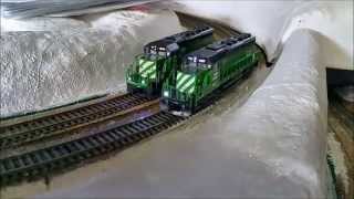 N Scale Kato SD402s with Custom ditch lights DCC [upl. by Ettelrahc]