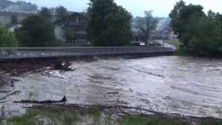 Hochwasser ThurSitter in Bischoffszell am 162013 [upl. by Sewoll]