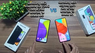 samsung A52 Vs samsung A51 [upl. by Norrab]