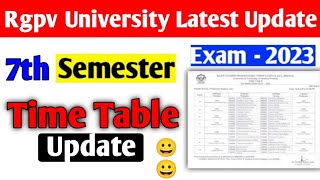 Rgpv BTechBPharm 7th semester time table update 😀 jaldi dekho [upl. by Bej194]