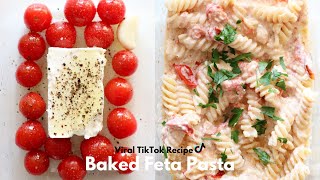 VIRAL TIKTOK BAKED FETA PASTA  PASTA WITH CHERRY TOMATOES amp FETA CHEESE [upl. by Daphene]