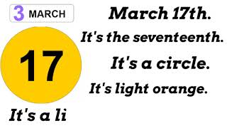 Calendar Numbers Shapes and Colours March EYE Online [upl. by Berey]