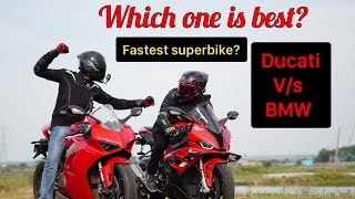 Ducati Panigale V4 vs Bmw S1000rr  Drag race😨 Which one if faster😨 [upl. by Xineohp529]