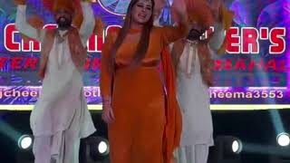 Girl in Orange Satin Silk Dancing with Punjabi Song [upl. by Pearle]