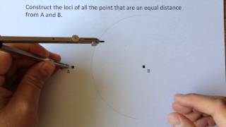 Construct the loci of points an equal distance away from 2 [upl. by Acirehs580]