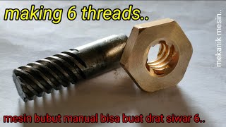 Membuat Drat Persegi Siwar 6 Seperti Cara Buat Barrel Rifling  Making Six Square Thread on a Lathe [upl. by Nnyla]