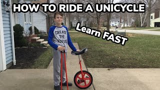 HOW TO RIDE A UNICYCLE LEARN FAST [upl. by Derinna]