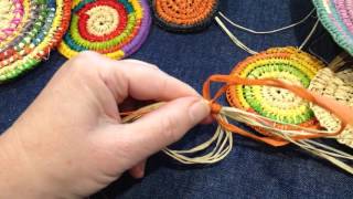 Craft School Oz  Starting a circle for a coiled basket using a magic circle [upl. by Adnawyek602]