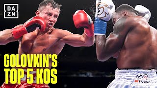 Gennadiy quotGGGquot Golovkins Top 5 KNOCKOUTS [upl. by Trembly]