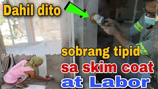 GAWIN MO ITO PARA MAKATIPID KA SA SKIM COAT AT LABOR COST  Mondo SkimCoat [upl. by Brindell]