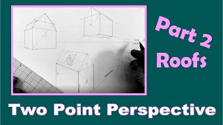 TWO POINT PERSPECTIVE TUTORIAL FOR BEGINNERS Part 2 Roofs [upl. by Neelyhtak]