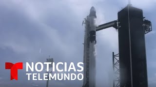 Así fue el despegue histórico del cohete quotFalcon 9quot  Noticias Telemundo [upl. by Ashien]