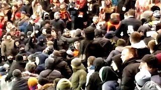 CSKA  ROMA fans clash 071118 [upl. by Wilkison170]