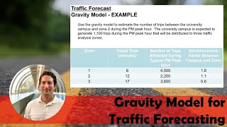 Gravity Model for Traffic Forecasting  NCEES Civil Engineering PE Exam Section 515 [upl. by Alracal5]