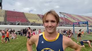 PewamoWestphalia Collin Farmer reacts to winning MHSAA Division 3 cross country state championshi [upl. by Debbi820]