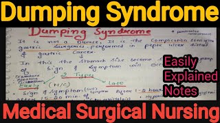 Notes Of Dumping Syndrome in Medical Surgical Nursing in Hindi  Bsc Nursing GNM [upl. by Ainala441]