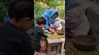 Badam  Almonds  Sardioun ki tayari Village Life Short shorts badam [upl. by Faun722]