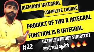 Riemann integral  Product of two R integrable function is R integrable  Real analysis bsc 3rd year [upl. by Cirdet]