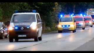 FeldjägerRettungsdienstFeuerwehr Kolonnenfahrt ins Bundeswehrkrankenhaus Hamburg [upl. by Sudbury531]