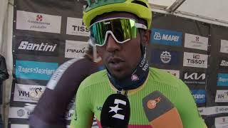 Biniam Girmay  Interview at the start  World Championships Road Race Zürich 2024 [upl. by Neret21]