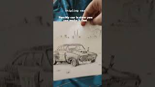 drawing trendingshorts stipling car realistic drawing [upl. by Nimoynib846]