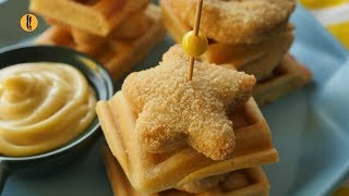 Waffle and Nugget Skewers Recipe By Food Fusion [upl. by Attirehs]