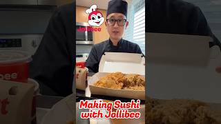 Making SUSHI🍣 using Jollibees Chicken Combo with ADOBO Rice Easy to Follow Recipe to Try at Home [upl. by Ganley]