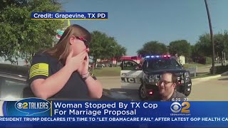 Woman Stopped By TX Cop For Marriage Proposal [upl. by Annig]