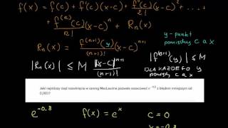 Przybliżenie funkcji wykładniczej wielomianem Maclaurina i oszacowanie błędu [upl. by Losse293]