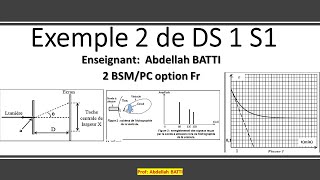 Devoir 1 S1 ex 2 physique chimie 2SM  PC [upl. by Alvin147]