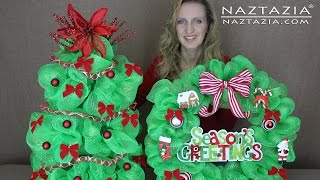 HOW to MAKE a CHRISTMAS TREE from a TOMATO CAGE and DECO MESH  DIY Tutorial for Christmas [upl. by Endora]