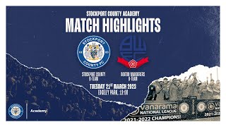 Stockport County B Vs Bolton Wanderers B  Match Highlights  210323 [upl. by Ativad]