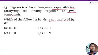 Ligases is a class of enzymes responsible for catalysing the linking together of two compounds [upl. by Corabella]