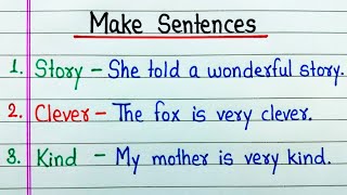 Make Sentence  Sentence  English Sentence  How to Make Sentences using the following words [upl. by Natsirt]