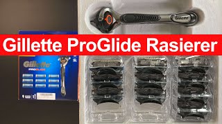 Gillette ProGlide Rasierer Herren mit 10 Rasierklingen aktuelle ProGlide Version 52021  Unboxing [upl. by Pax]