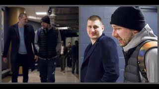 Nikola Jokić and Luka Dončić chopping it up before the Nuggets vs Mavericks game [upl. by Zingale]