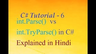 What is difference Between intParse amp intTryParse in C Explained in Hindi [upl. by Anitniuq869]