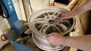 Installing 18560r15 tire on JR7 15x7 wheel ASMR [upl. by Alihet]