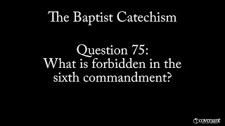 Baptist Catechism Q75 What is Forbidden in the Sixth Commandment [upl. by Kauslick]