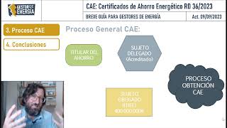 Guía Certificados de Ahorros Energéticos CAE s RD 362023 [upl. by Jevon674]