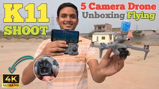 K11 Max Brushless Motor Camera Drone Unboxing Flying Camera Test amp Review [upl. by Sinnel]