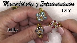 DIY  Anillo Cristal Perla y Oro [upl. by Ninaj]