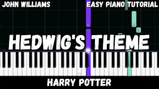 Hedwigs Theme From Harry Potter  Easy Piano Sheet Music With Note Letters [upl. by Sabian]