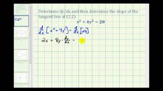 Ex 1 Implicit Differentiation [upl. by Nizam]