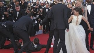 SHOCKING America Ferrera ambushed by man who climbs under her dress at Cannes Film Festival [upl. by Ezana]