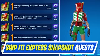 Fortnite Complete Ship It Express Snapshot Quests Day 2  How to EASILY Complete Winterfest Quests [upl. by Ty]